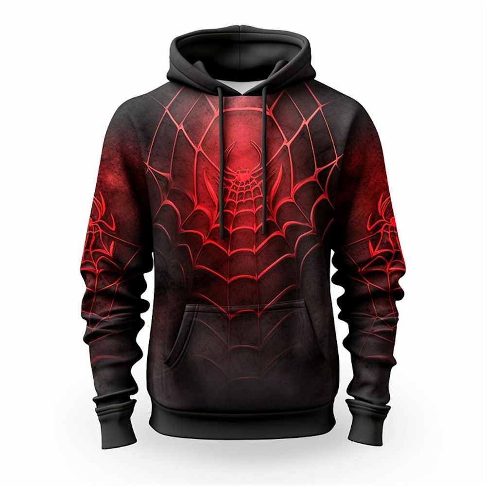 Herren SPIDER Grafik-Drucke Hoodie Sweatshirt Kapuze Hoodies Pullover Hoodie Sweatshirt Kapuze Langarm Sweatshirt mit Kapuze Mit Kapuze Täglich 3D-Druck Festtage Ausgehen Strassenmode Rote Blau Lightinthebox