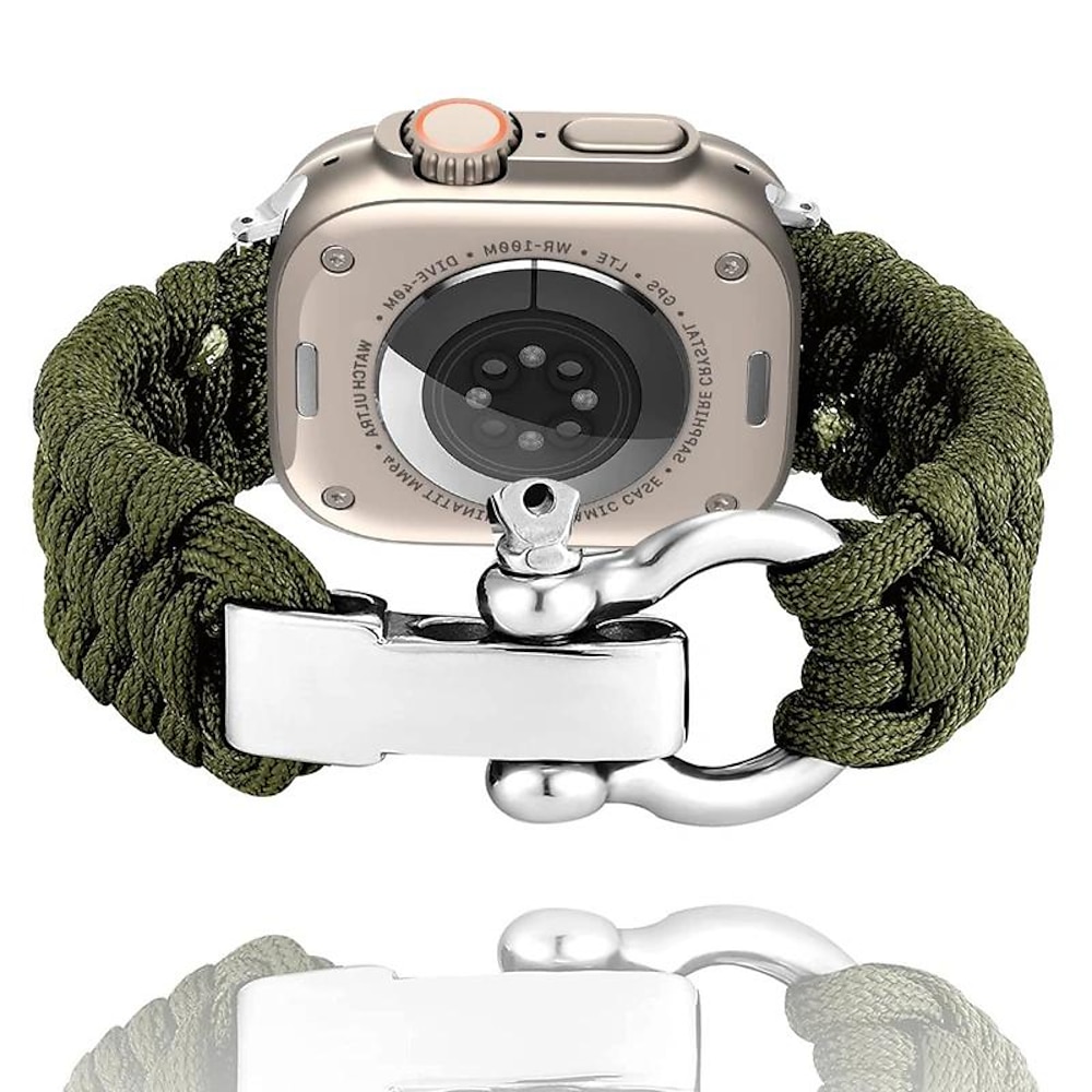 Uhrenarmband 49 mm 45 mm 44 mm 42 mm 41 mm 40 mm 38 mm robustes Survival-Paracord-Nylonarmband geflochtene Sportschlaufe für iWatch-Bänder Ultra-Serie 8 7 6 5 4 3 2 1 SE Männer Frauen Lightinthebox