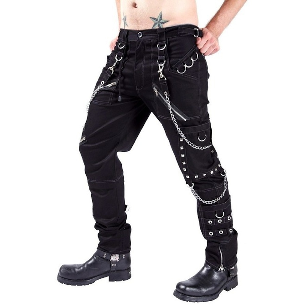 Punk Gothic Mittelalterlich Hose Niete Einfach Herren Halloween Karneval Maskerade Karneval Maskerade Erwachsene Hose Lightinthebox
