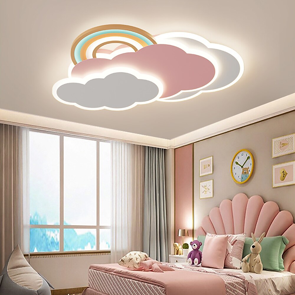 LED-Deckenleuchte, Acryl, Regenbogenwolke, bündiges Licht, Cartoon-Rosa-Lampe, moderne kreative Persönlichkeit, Design, Deckenleuchte für Kinder, Schlafzimmer, Mädchen, Jungen, Arbeitszimmer, 110 V, Lightinthebox