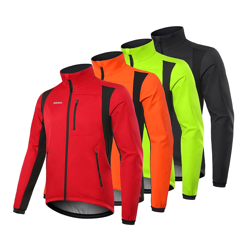 Herren Fahrradjacke Radjacke Windschutz Fleecejacke Winter Warm Feuchtigkeitsableitung Atmungsaktivität Tasche auf der Rückseite Fahhrad Jacke Trainingsanzug MTB Mountain Rennrad Radfahren in der Lightinthebox