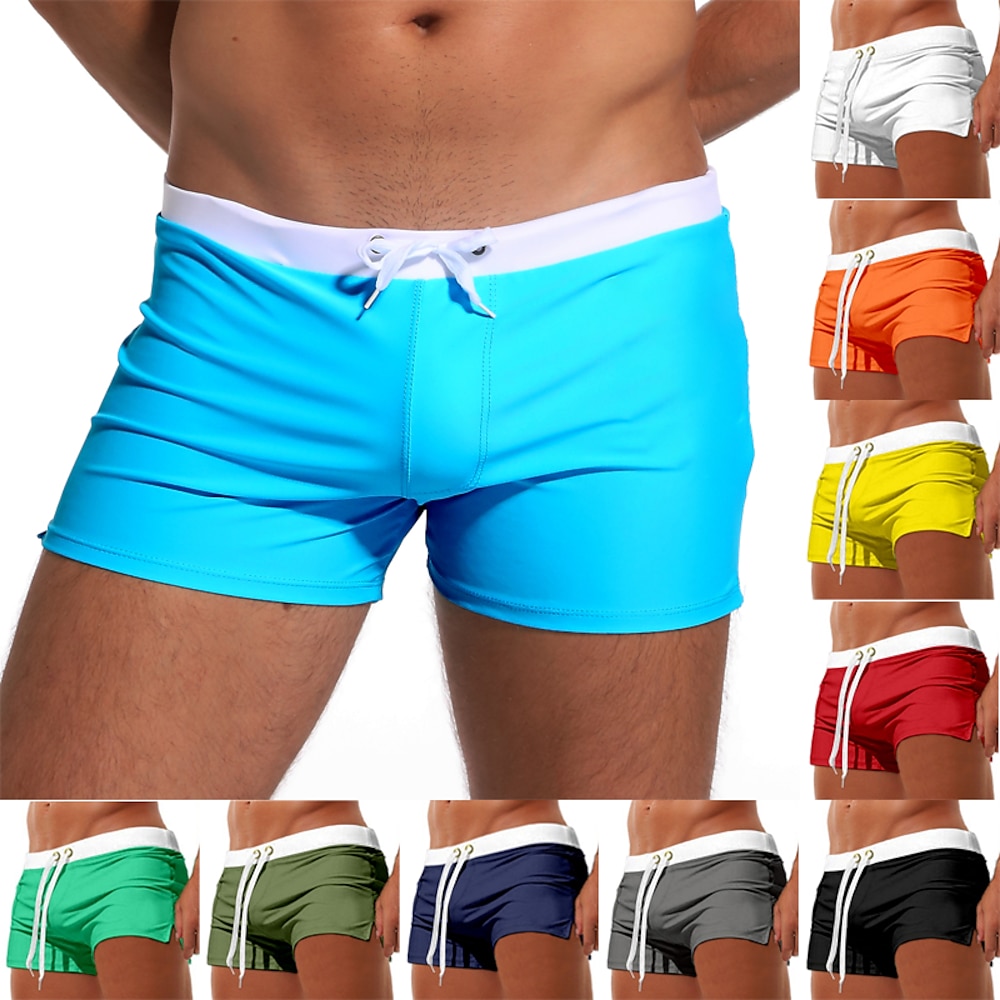 Herren Boardshorts Badeshorts Badehose Schwimmshorts Bademode Kordelzug mit Mesh-Futter Gespleisst Feste Farbe Atmungsaktiv Schnelltrocknend Sportlich Strand Schwimmbad Schick Modern Casual Lightinthebox