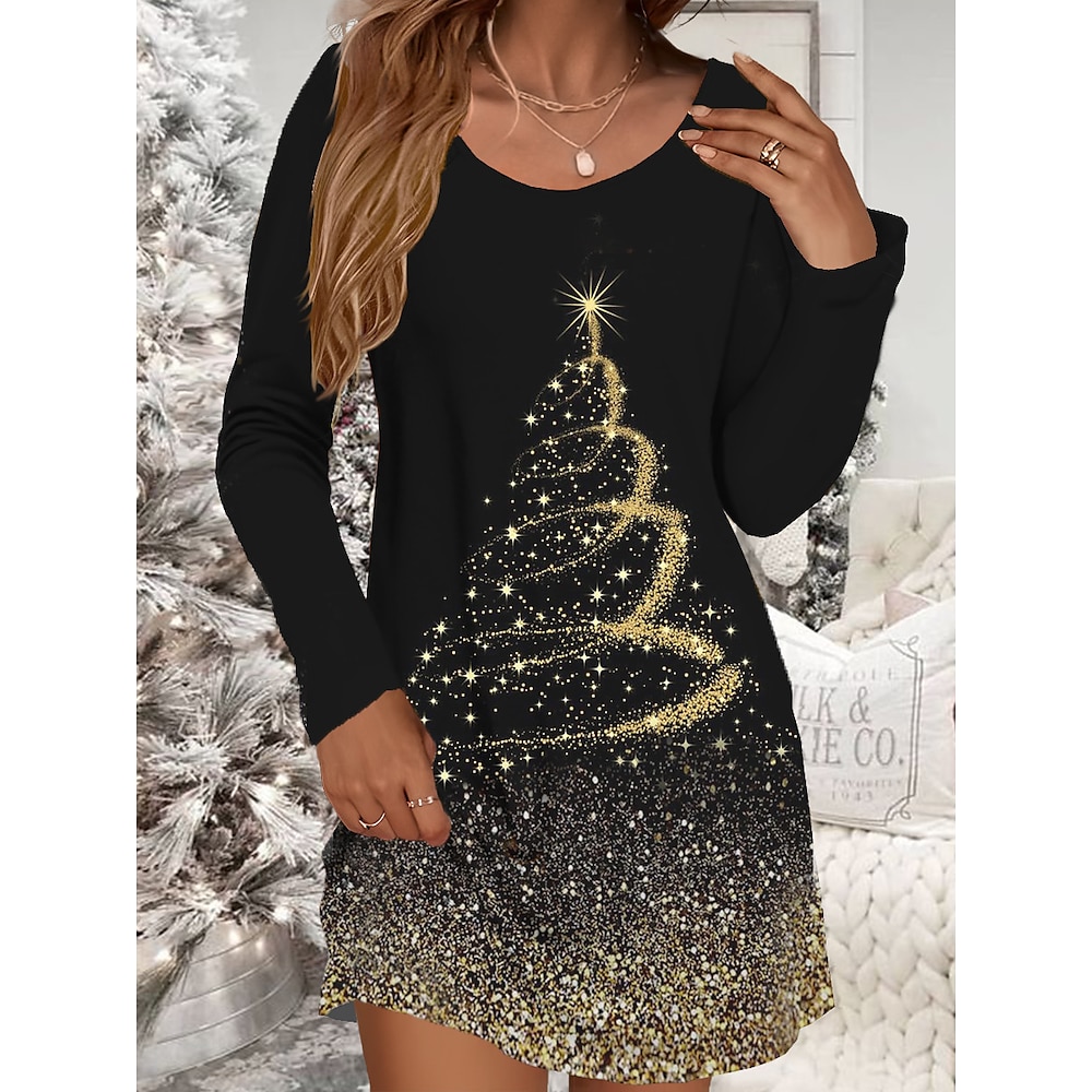 Weihnachts-Sweatshirt für Damen, festlicher Feiertagsdruck, langärmelig, Kätzchen, Welpe, Strumpf, Rundhalsausschnitt, weich, lässige Winterkleidung, gemütliche Auswahl an Größen Lightinthebox