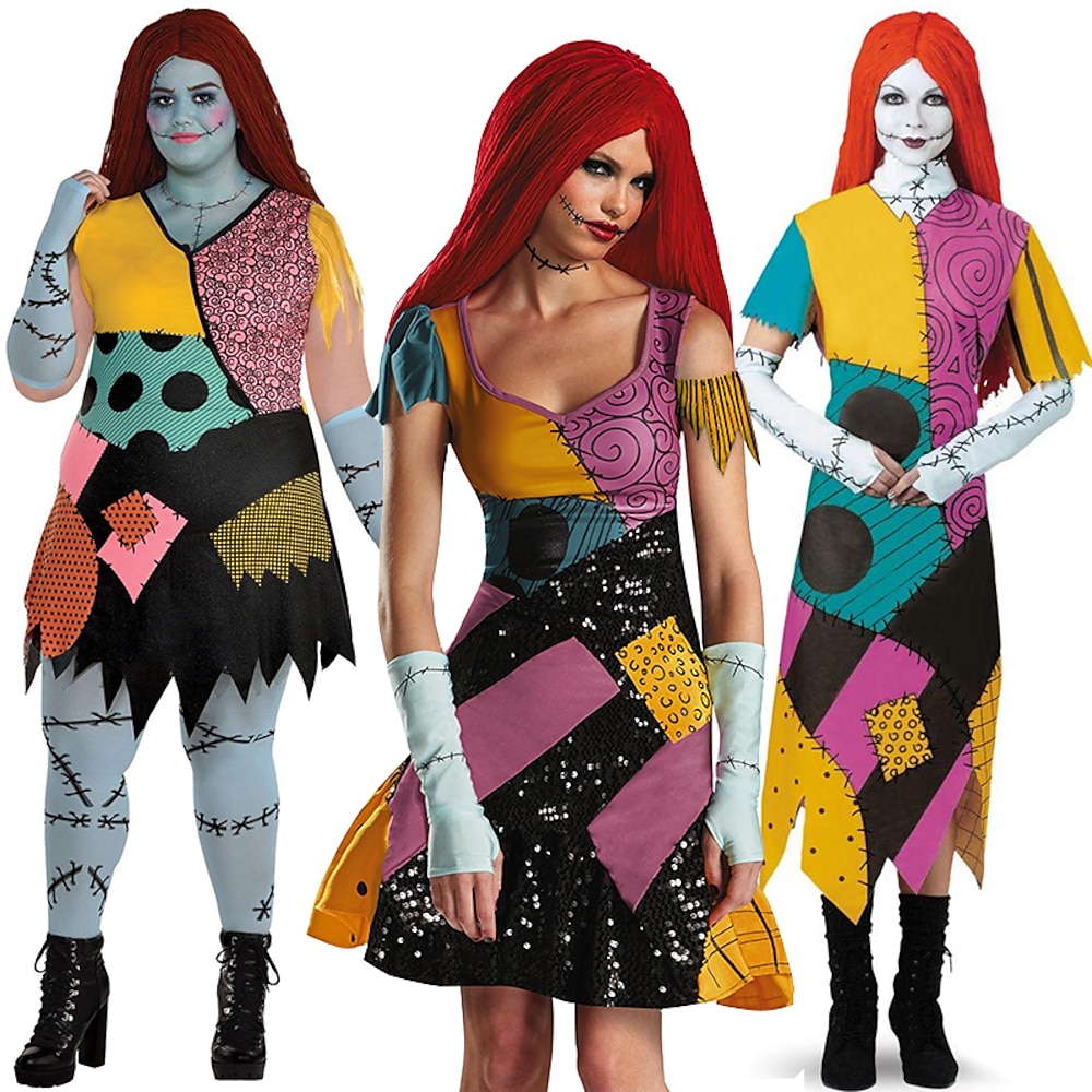 Der Albtraum vor Weihnachten Ausfall Kleid Erwachsene Damen Gruseliges Kostüm Leistung Party Weihnachten Karneval Einfache Halloween-Kostüme Lightinthebox