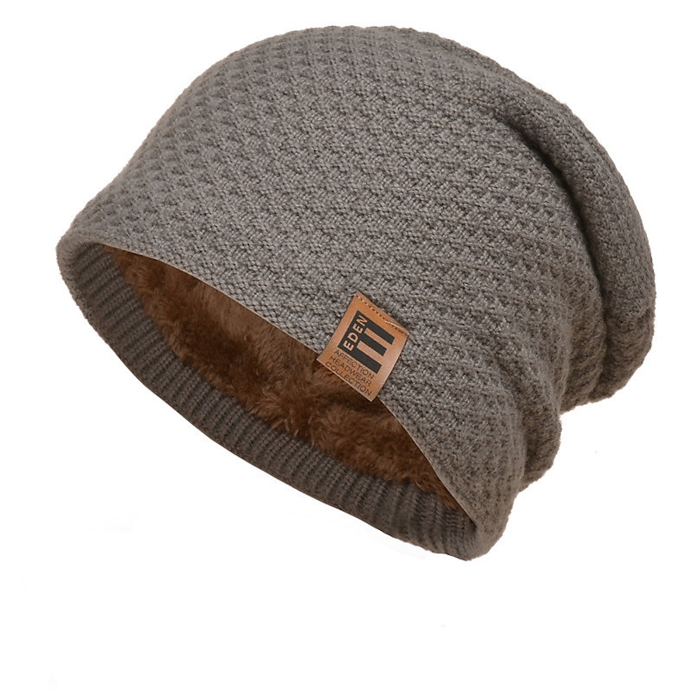 Herren Beanie Mütze Wintermützen Cap Flügelärmel Bündchen stricken Schwarz Wein Acrylfasern Strick Vlies Stilvoll Traditionell-Klassisch Outdoorbekleidung Casual Glatt Warm Lightinthebox