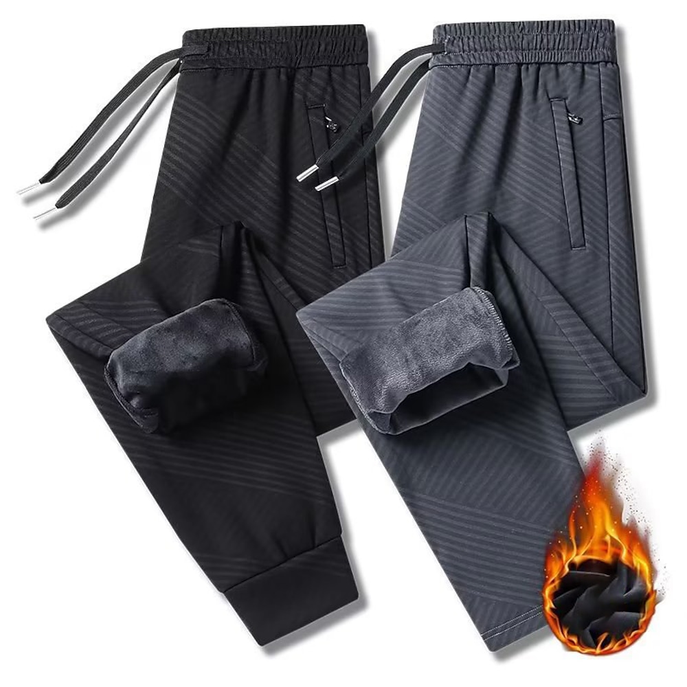 Herren Sherpa Jogginghose Trainingshose Winterhose Tasche Glatt Komfort Atmungsaktiv Outdoor Täglich Ausgehen Modisch Brautkleider schlicht Schwarz Dunkelgray Lightinthebox