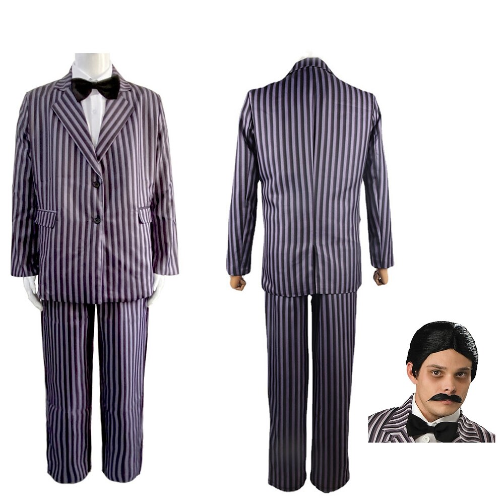 Mittwoch Addams Familie Addams Gomez Addams Mantel Bluse / Hemd Hosen Herren Film Cosplay Cosplay-Kostüm Maskerade Lightinthebox