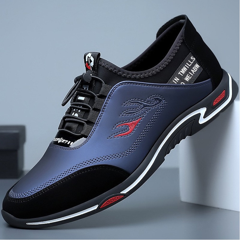 Blau-schwarze Sport-Sneaker für Herren mit Schnürverschluss und leichter Sohle - stylische Sportschuhe zum Laufen und für die Freizeit Lightinthebox