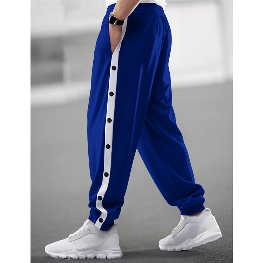 Herren Jogginghose Trainingshose Jogginghose Jogger Hose Hosen Kordelzug Elastische Taille Seitentaste Farbblock Komfort Atmungsaktiv Casual Täglich Festtage Sport Modisch Schwarz Blau Lightinthebox