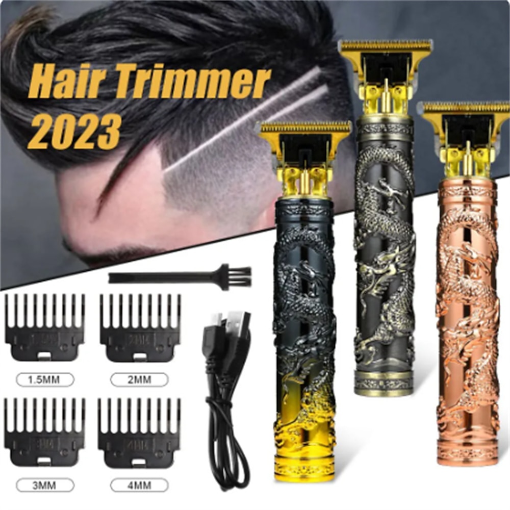 2023 neue Vintage T9 elektrische kabellose Haarschneidemaschine professionelle Haarfriseur-Trimmer für Männer Clipper Rasierer Bart Feuerzeug Lightinthebox