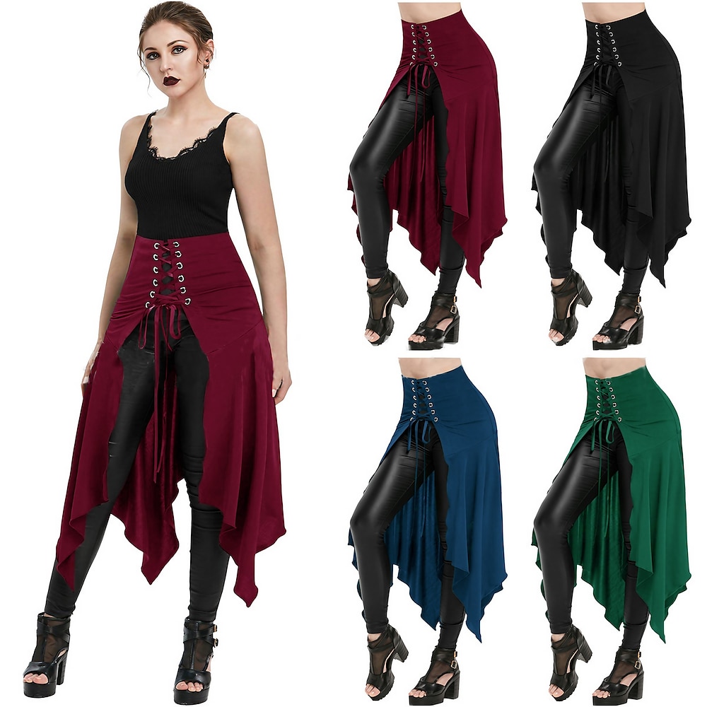 Punk Gothic Steampunk Rock Asymmetrisch Damen Karneval Party Casual Klub Erwachsene Rock Ganzjährig Lightinthebox