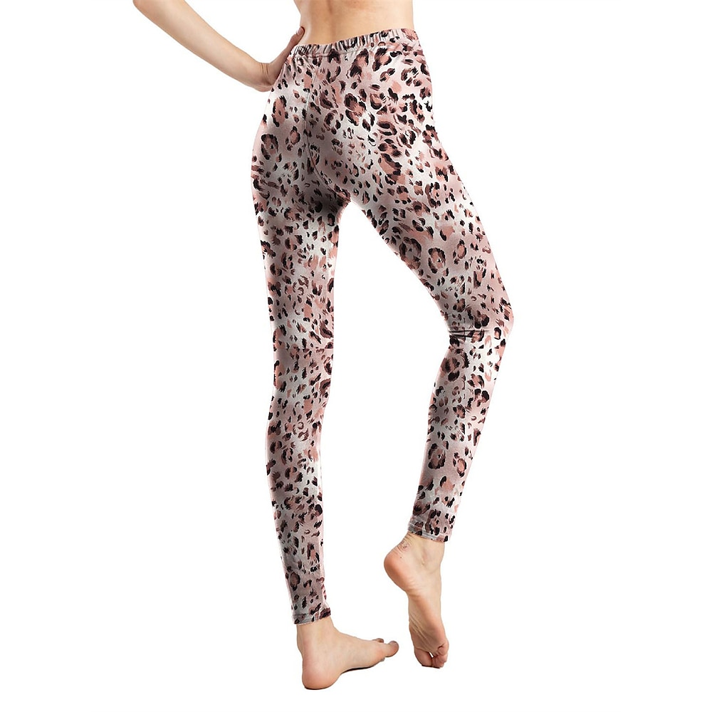 Damen Leggins Aktiv Modisch In voller Länge Hoher Taillenbund Leopard Farbverlauf Schlangenmuster Elastische Taille Bedruckt Atmungsaktiv Weich Komfortabel Mikro-elastisch Outdoor Urlaub Heim Lightinthebox