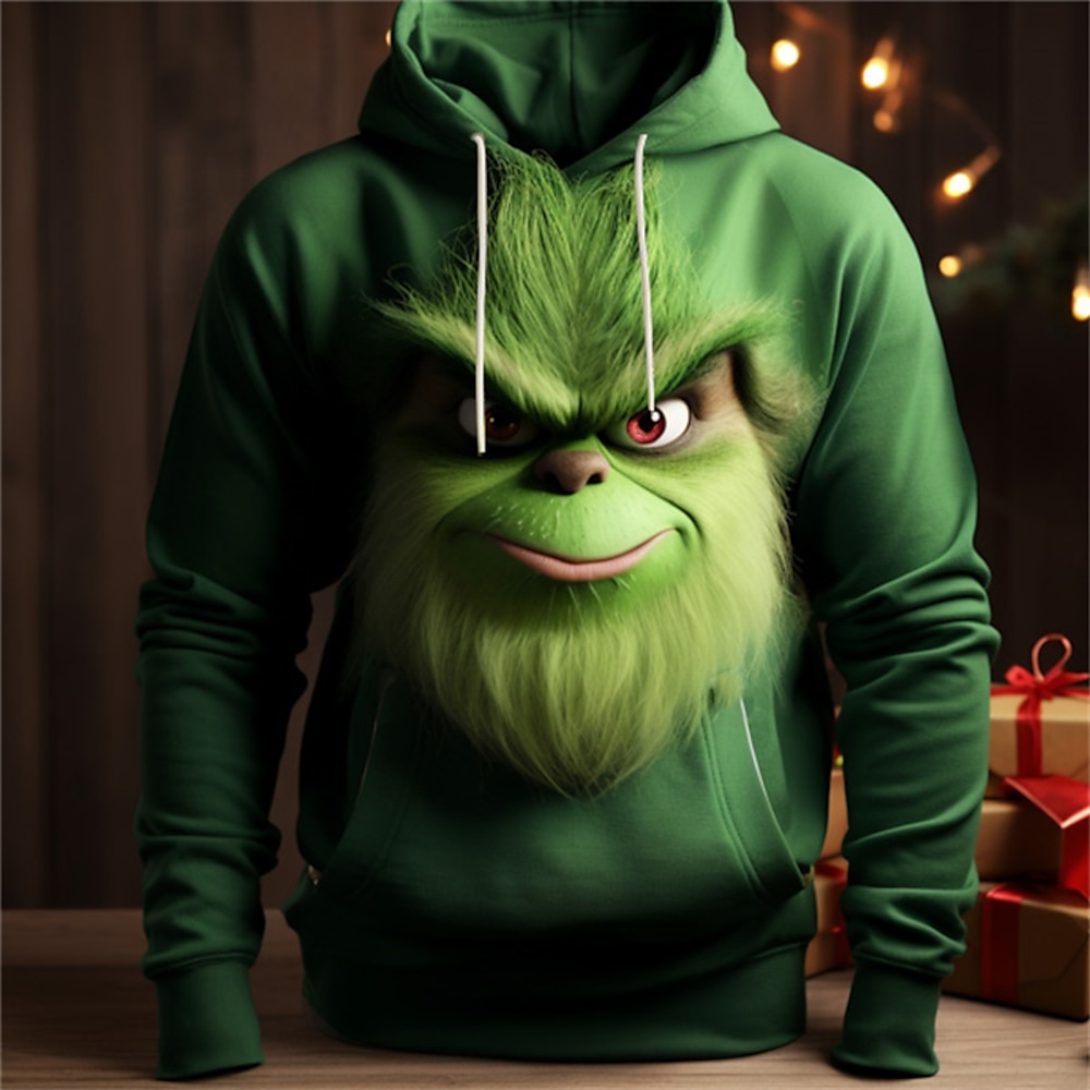 Weihnachtsmänner lustige Weihnachts-3D-Kapuzenpullover die bequeme Farbgrafik Elfenmode Alltags-Basic-Pullover mit 3D-Druck Sport Lightinthebox