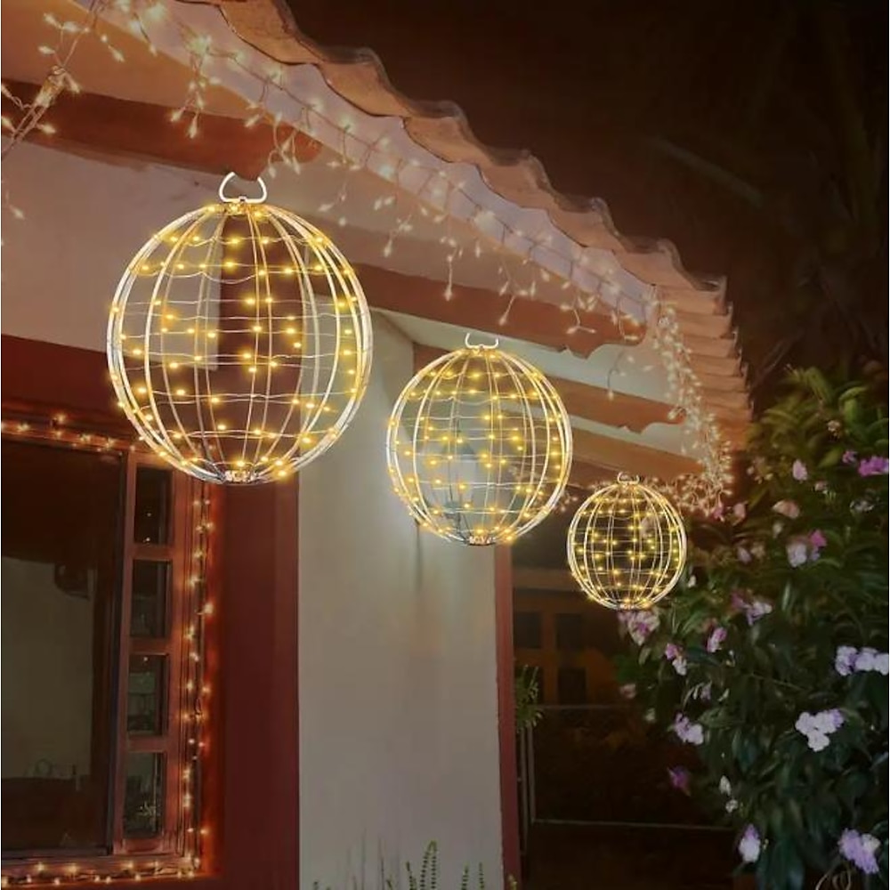 Weihnachten LED-Kugel Licht Kugel Ornament hängen Weihnachtsbaum Globus Lichter Geburtstag Valentinstag Erntedankfest Neujahr Weihnachten Party Dekoration keine Batterie Lightinthebox