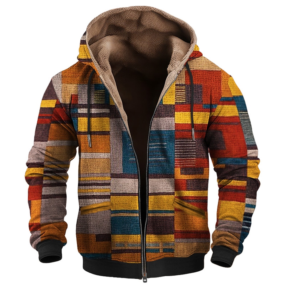 Herren Graphic Farbblock Hoodie Sweatshirt Kapuze Hoodies Pullover Hoodie Sweatshirt Kapuze Langarm Sweatshirt mit Kapuze Mit Kapuze Täglich 3d Drucken Festtage Urlaub Ausgehen Gelb Blau Bedruckt Lightinthebox