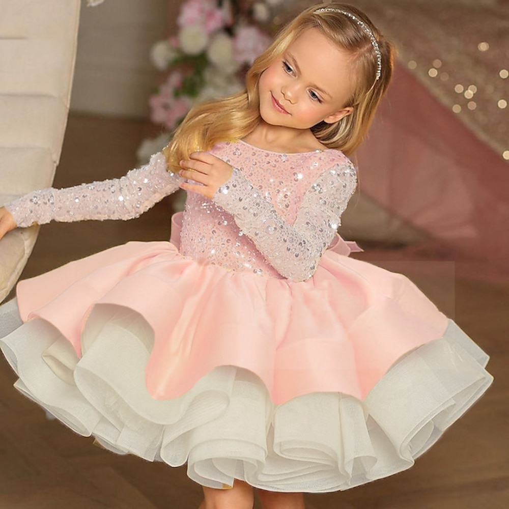 Blumenmädchenkleid Mädchen Party Kleid Leistung Hochzeit Party Prinzessin Süß Gitter Feste Farbe Ärmellos Schulterfrei Weiß Gelb 2-12 Jahre Lightinthebox