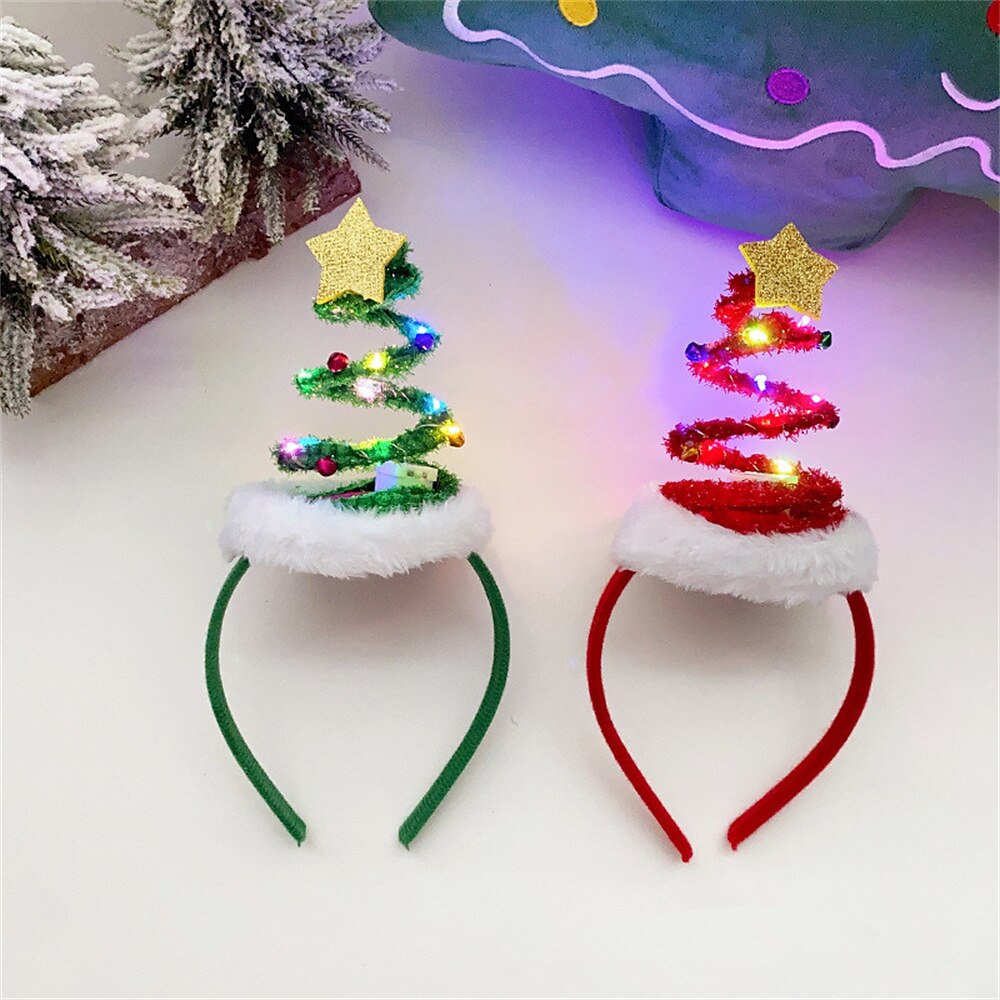 Weihnachts-Stirnbänder, leuchtende Kostüm-Kopfbedeckungs-Accessoires, Haarreifen mit 3D-Designs für die Weihnachtsfeier Lightinthebox