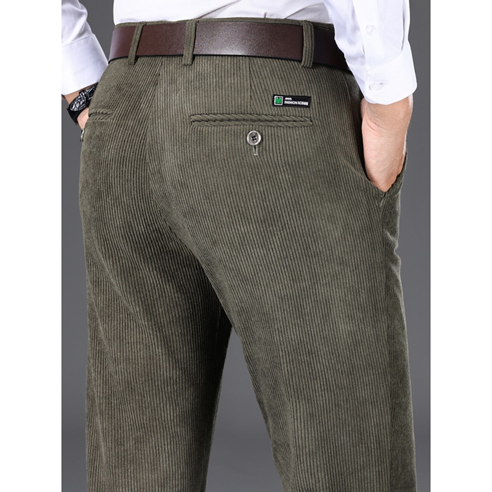 Herren Anzughosen Cordhose Hose Hosen Anzughose Tasche Glatt Komfort Atmungsaktiv Outdoor Täglich Ausgehen Modisch Brautkleider schlicht Cachi scuro Schwarz Lightinthebox