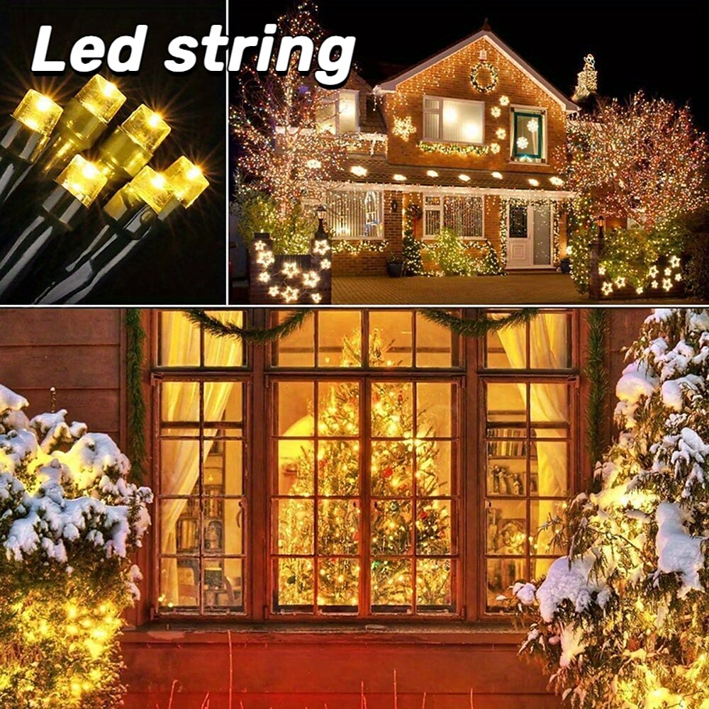 Solar-Lichterkette für den Außenbereich, wasserdicht, 8 Modi, 10 m, 100 LEDs, Lichterkette, Außenbeleuchtung für Party, Garten, Weihnachten, Outdoor, Neujahr, Feiertagsdekoration Lightinthebox