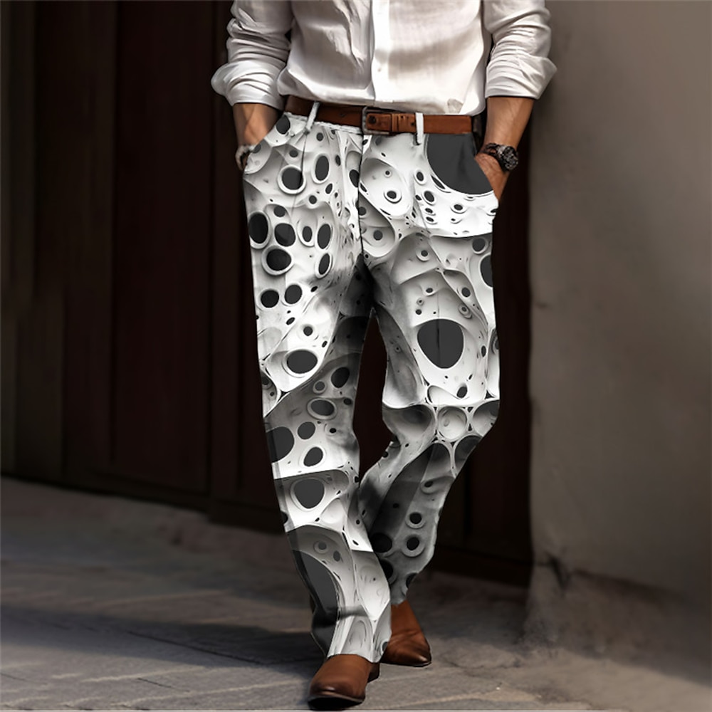 Skelett Abstrakt Gothic Herren 3D-Druck Anzughosen Hosen Hose Outdoor Strasse Tragen Sie, um zu arbeiten Polyester Weiß Gelb Blau S M L Hoch Elastizität Hose Lightinthebox