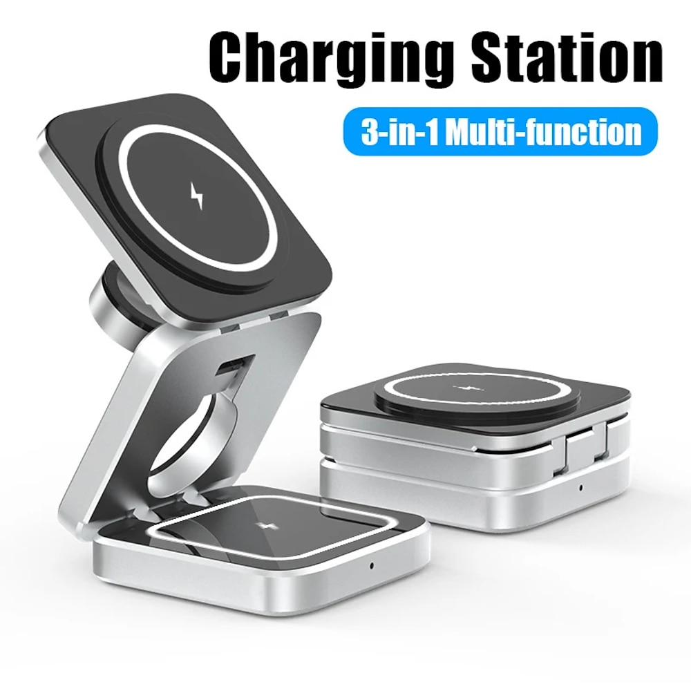 3 in 1 faltbare kabellose Ladestation Dock magnetische Schnellladestation für iOS Watch 8 7 tragbarer Ständer für iPhone 14 13 Lightinthebox