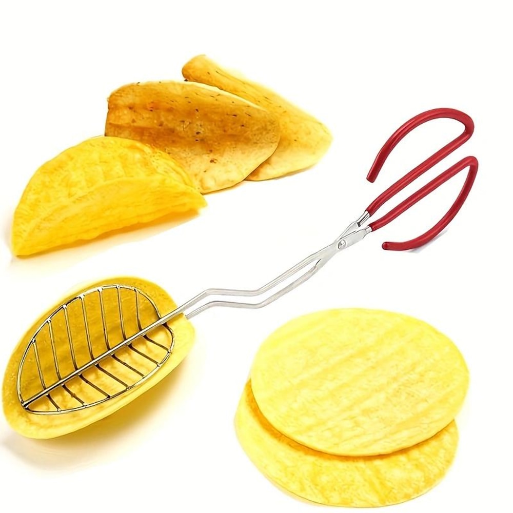 Knusprige und knusprige Taco-Schalen mit Edelstahl-Taco-Maker und Tortilla-Fritteusenzange - Küchenhelfer für einfaches und gesundes Kochen Lightinthebox