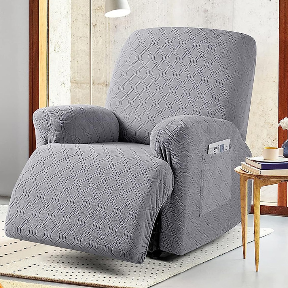 Stretch-Bezüge für Sessel und Liegesessel, 1-Sitzer-Bezug für Liegesessel, Schonbezug für Liegesessel, Sofabezug mit Seitentasche, Jacquard-Sofamöbelbezug/-schutz, weich mit elastischer Unterseite, Lightinthebox