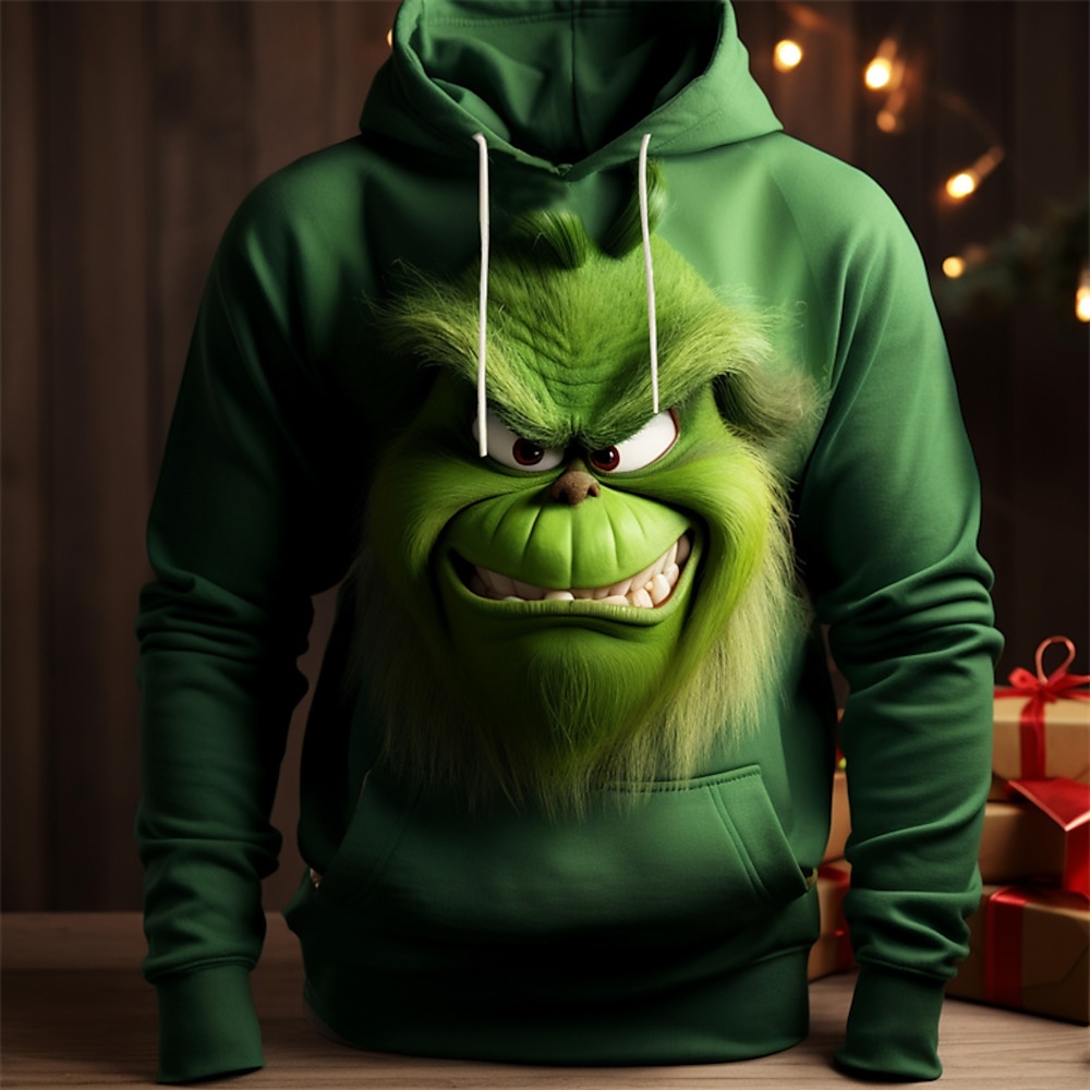 Herren Graphic Elf Hoodie Sweatshirt Kapuze Hoodies Pullover Hoodie Sweatshirt Kapuze Langarm Sweatshirt mit Kapuze Mit Kapuze Modisch 3D-Druck Weihnachten Sports Outdoor Festtage Rosa Blau Bedruckt Lightinthebox