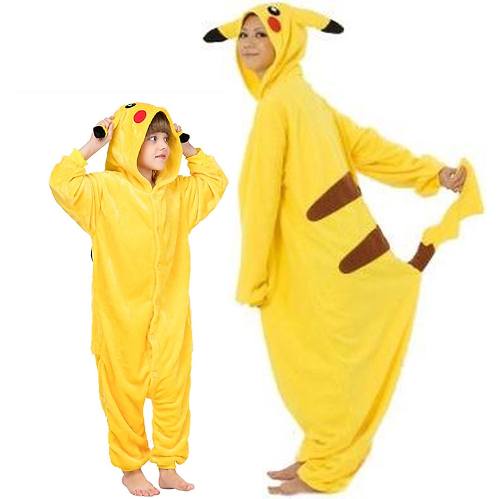 Kinder Erwachsene Patchwork Haloween Figuren Festtagsschmuck Gruppenkostüm Pika Pika Pyjamas-Einteiler Kigurumi-Pyjamas Lustiges Kostüm Für Herren und Damen Jungen und Mädchen Weihnachten Karneval Lightinthebox