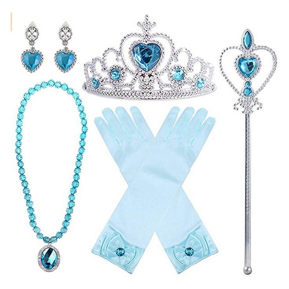 Kronen-Kopfbedeckung, Zauberstab-Haarschmuck-Set für Kinder und Mädchen, Elsa-Prinzessin-Performance-Kronen-Halskette, Elsa-Handschuhe Lightinthebox