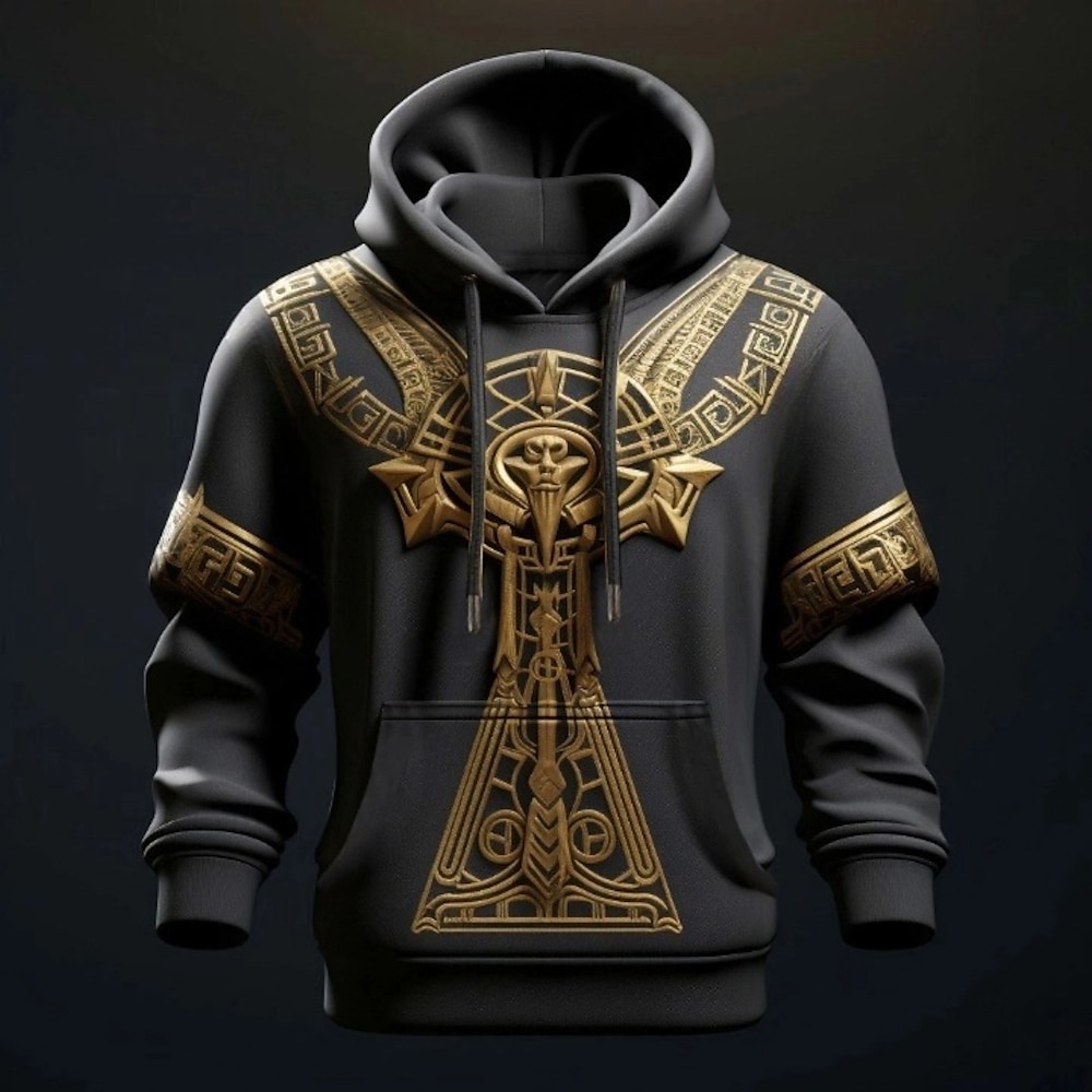 Herren Graphic Vikinger Hoodie Sweatshirt Kapuze Hoodies Pullover Hoodie Sweatshirt Kapuze Langarm Sweatshirt mit Kapuze Mit Kapuze Modisch 3D-Druck Sports Outdoor Festtage Urlaub Blau Grün Bedruckt Lightinthebox