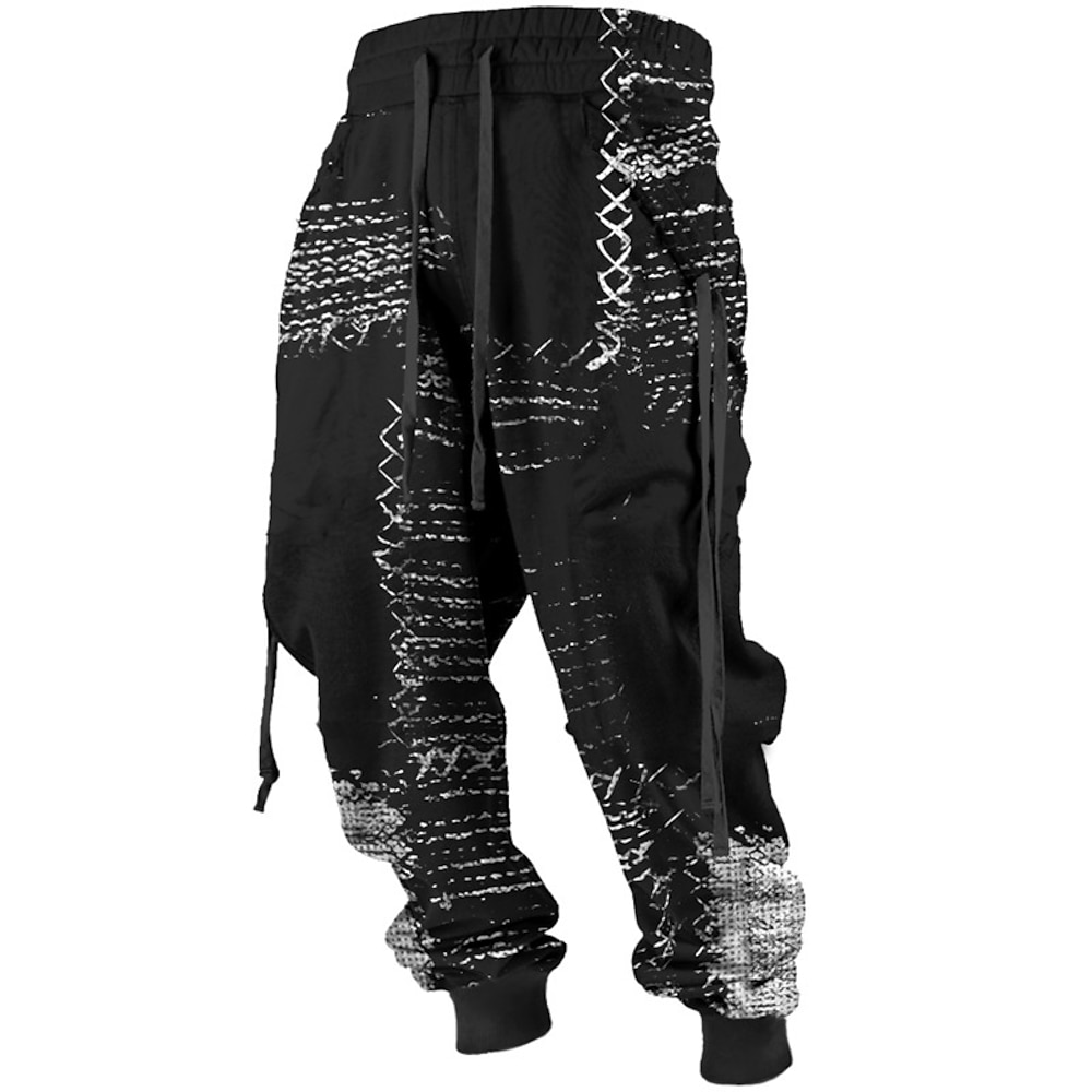 Farbblock Brautkleider schlicht Herren 3D-Druck Jogginghose Trainingshose Jogginghose Jogger Hosen Hose Outdoor Strasse Casual Polyester Schwarz Marineblau Braun S M L Mittlere Taillenlinie Lightinthebox