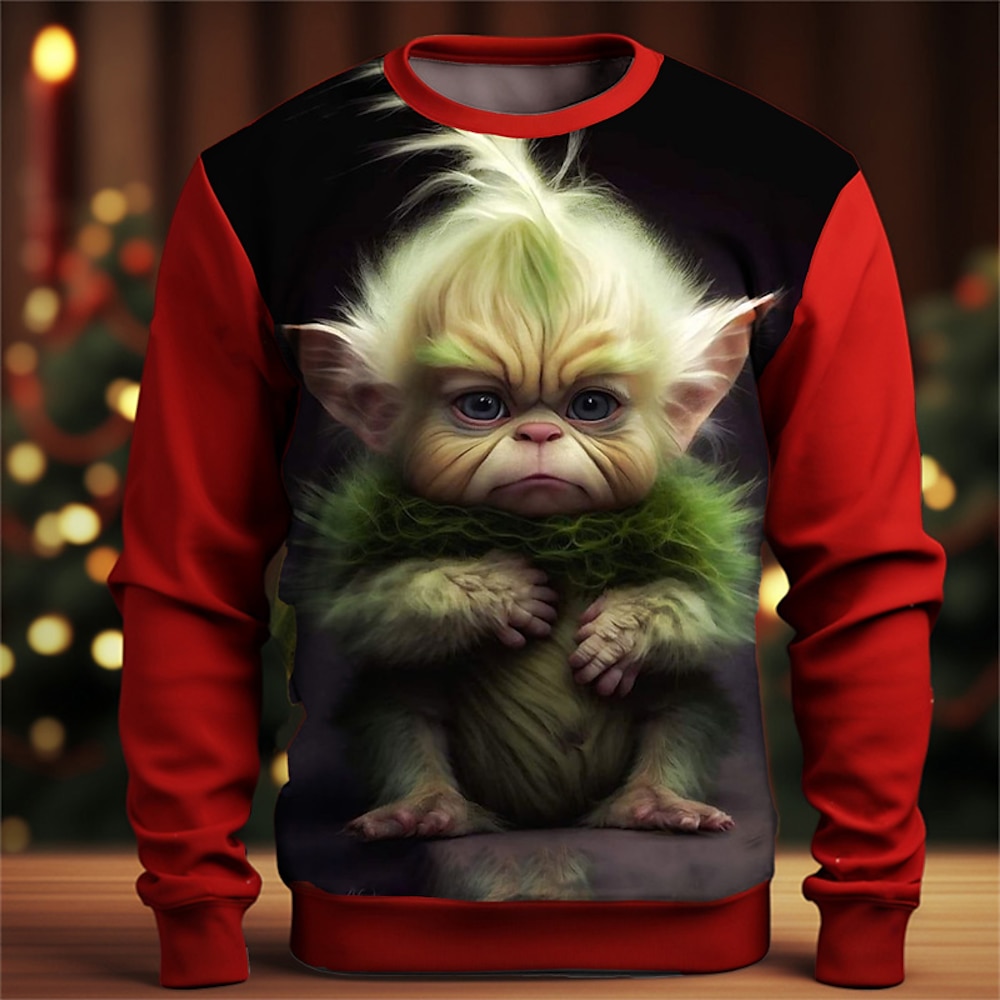 Herren Graphic Karikatur Farbblock Sweatshirts Pullover Sweatshirt Langarm Sweatshirt Rundhalsausschnitt Modisch Täglich Brautkleider schlicht 3D-Druck Urlaub Festtage Ausgehen Bedruckt Frühling Lightinthebox