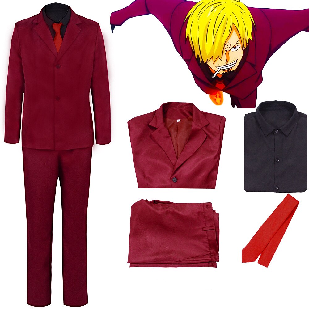 Inspiriert von One Piece Sanji Anime Cosplay Kostüme Japanisch Halloween Cosplay-Anzüge Langarm Mantel Hemd Hosen Für Herren Lightinthebox