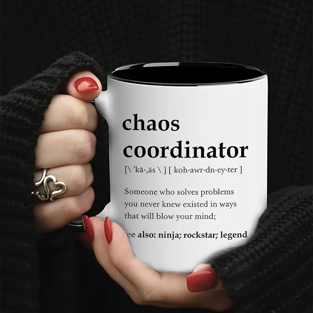 Chaos-Koordinator-Tasse - tragbare Kaffeetassen, 325 ml, Boss Lady-Geschenke für Frauen, Boss-Tasse, einzigartige Geschenke für Frauen, coole Geschenke für Kollegen, Lehrer, Wertschätzungsgeschenke Lightinthebox