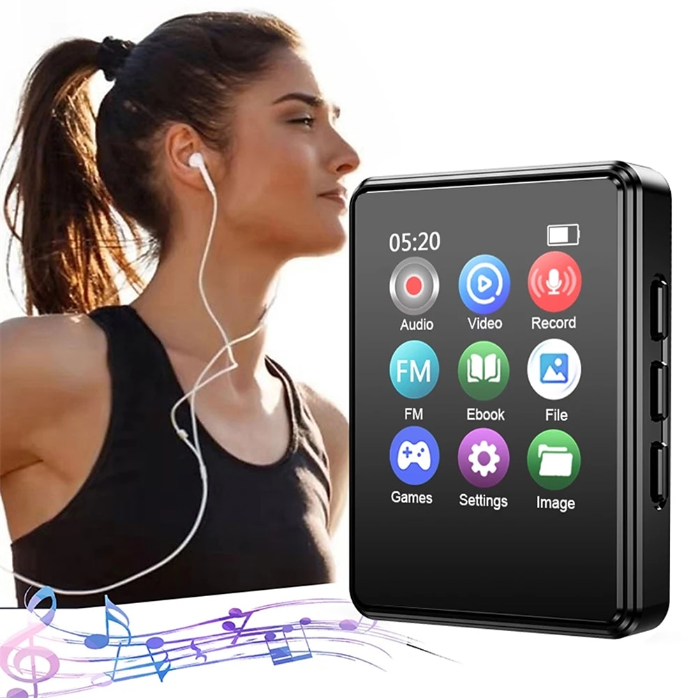 Tragbarer MP3-Player, Bluetooth, Hifi-Stereo-Musik-Player, 1,8-Zoll-Touchscreen, MP3-Player für Studenten, Walkman Mini, MP4-Videowiedergabe Lightinthebox