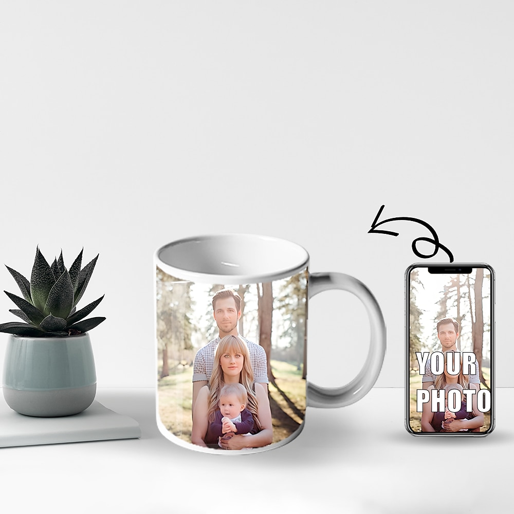 Personalisierte Foto Kaffeetasse - individuelles Tassen Geschenk für Familie Weihnachtsgeschenk Tasse Keramiktasse 11oz Lightinthebox