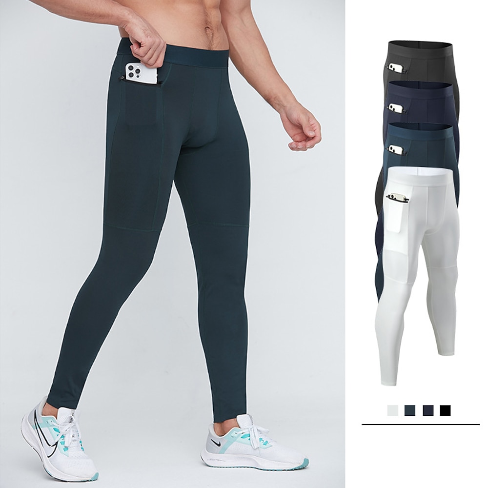 Herren Sportliche Hosen Leggings GYM-Hose Sporthose Outdoor Athlässigkeit Täglich Sport Atmungsaktiv Schnelltrocknend Weich Hochelastisch Tasche Glatt In voller Länge Modisch Brautkleider schlicht Lightinthebox