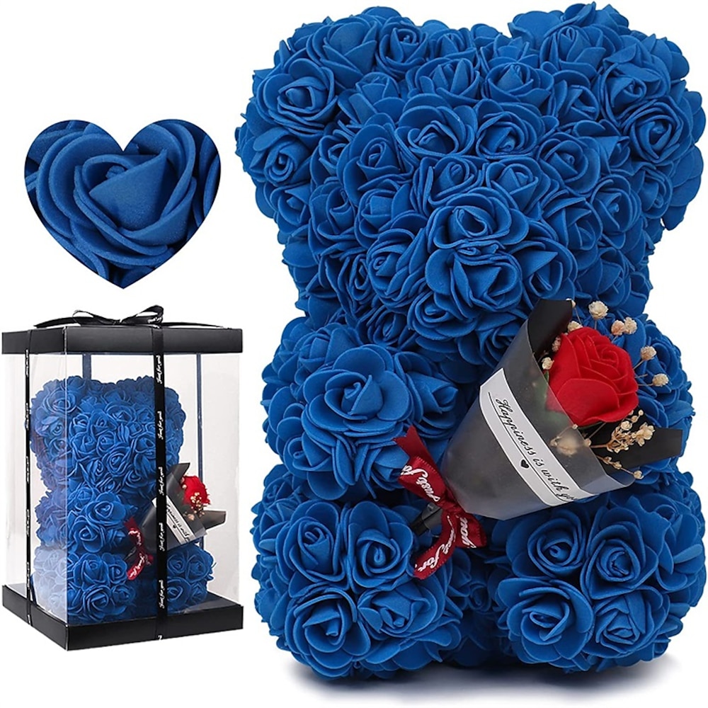 Geschenke zum Frauentag, Teddy-Tagesrose, ewige Blume, Valentinstag-Geburtstagsgeschenk an die Freundin, Rosenbär mit Blumengeschenk, Blumen-Muttertagsgeschenke für Mama Lightinthebox