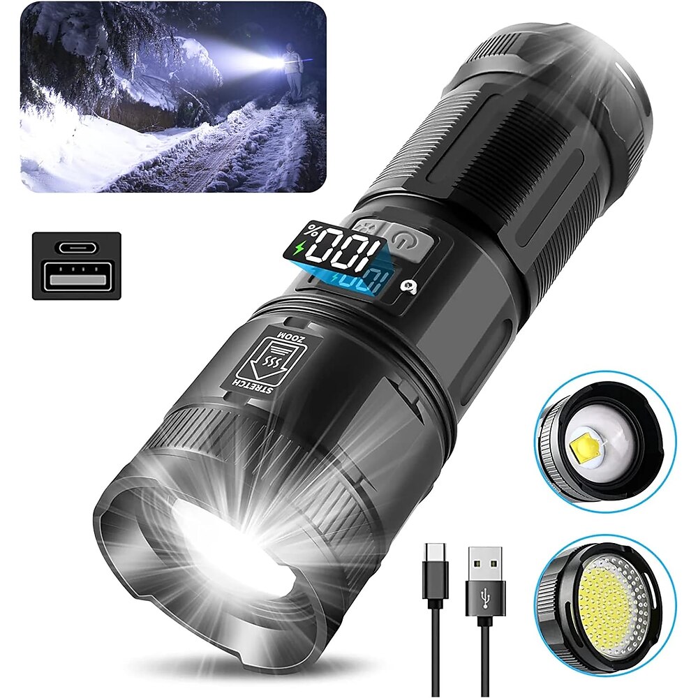 40 W weiße Laser-Taschenlampe für den Außenbereich, superhell, M60 Lep-Taschenlampe, wiederaufladbar über USB, Zoom, Camping-Beleuchtung, extra lang Lightinthebox