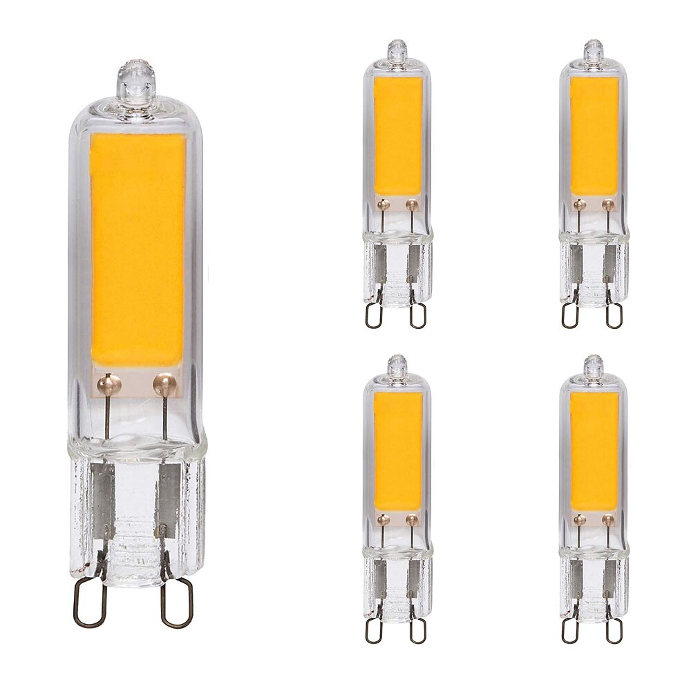 G9-LED-Glühbirnen, 2/4 W, 20/40 W, Halogenäquivalent, 3000 K Warmweiß/6000 K Weiß, für Heimbeleuchtung, Kronleuchter, Haushaltsanwendungen, 5 Stk Lightinthebox