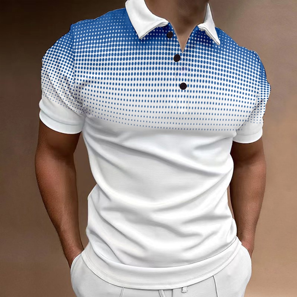 Herren Sport-Polo Golfhemd Casual Festtage Kargen Kurzarm Modisch Basic Farbverlauf Taste Sommer Regular Fit Wein Schwarz Weiß Marineblau Orange Grau Sport-Polo Lightinthebox