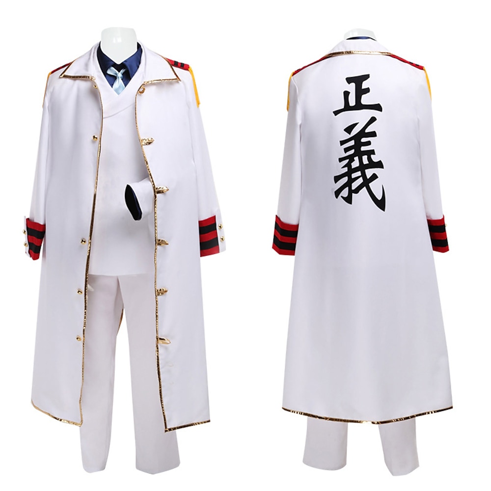 Inspiriert von One Piece Garp Marinesoldaten Anime Cosplay Kostüme Japanisch Halloween Cosplay-Anzüge Langarm Hemd oben Hosen Für Herren Lightinthebox