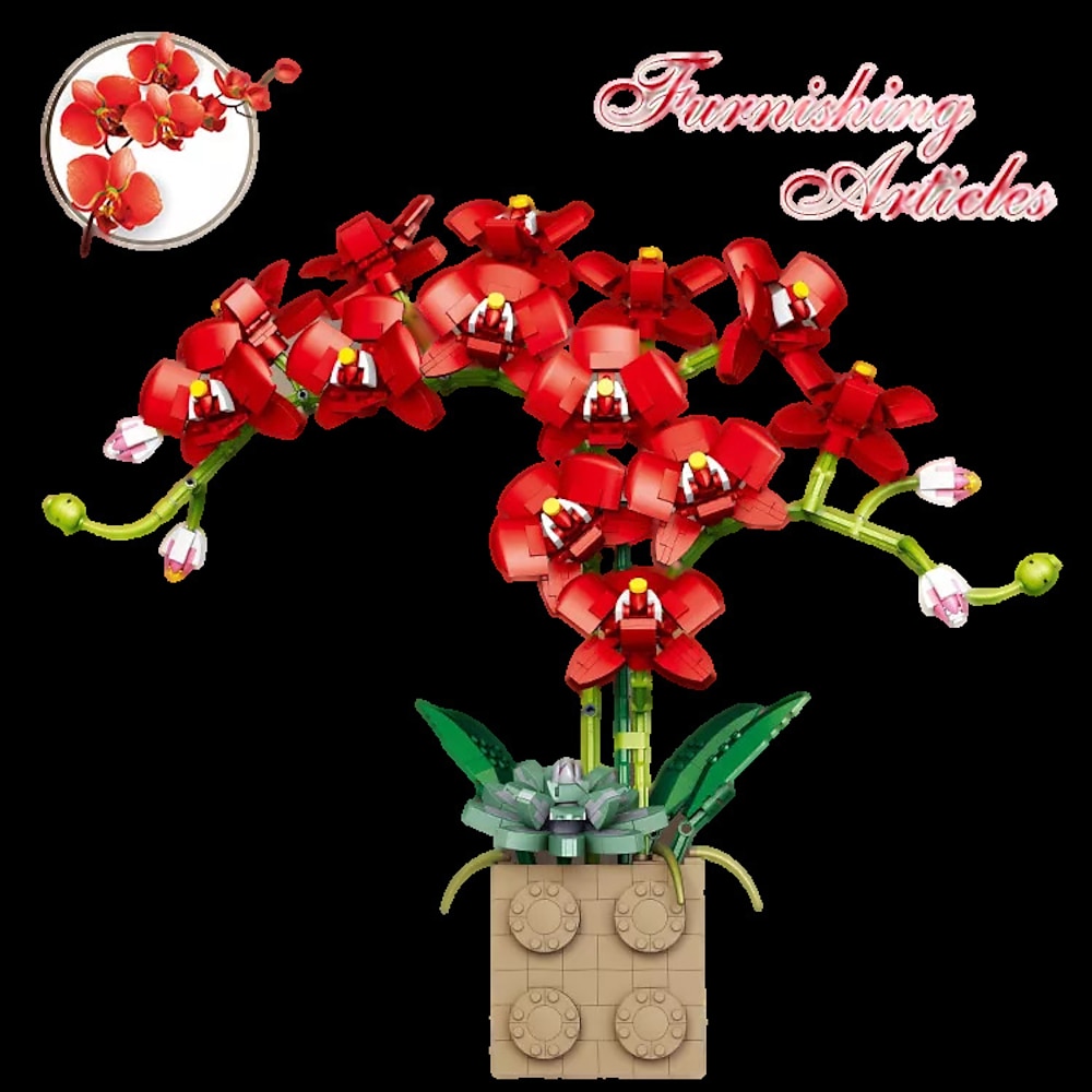 Geschenke zum Frauentag, Valentinstagsgeschenk, kompatibel mit LE-GO Rose, Baustein, Blumenornamente G5010, Baustein, Schmetterling, Orchidee, Bonsai-Blumenstrauß, Muttertagsgeschenke für Mama Lightinthebox