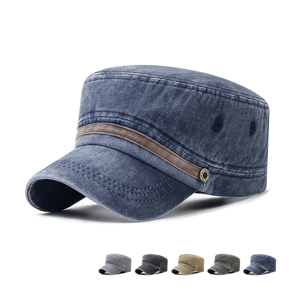 Unisex Schiebermütze Cap Basecap Militärmütze Kadettenhut Schwarz Dunkelmarine Polyester Mode Vintage Brautkleider schlicht Minimalismus Outdoor Urlaub Glatt Einstellbar Modisch Lightinthebox