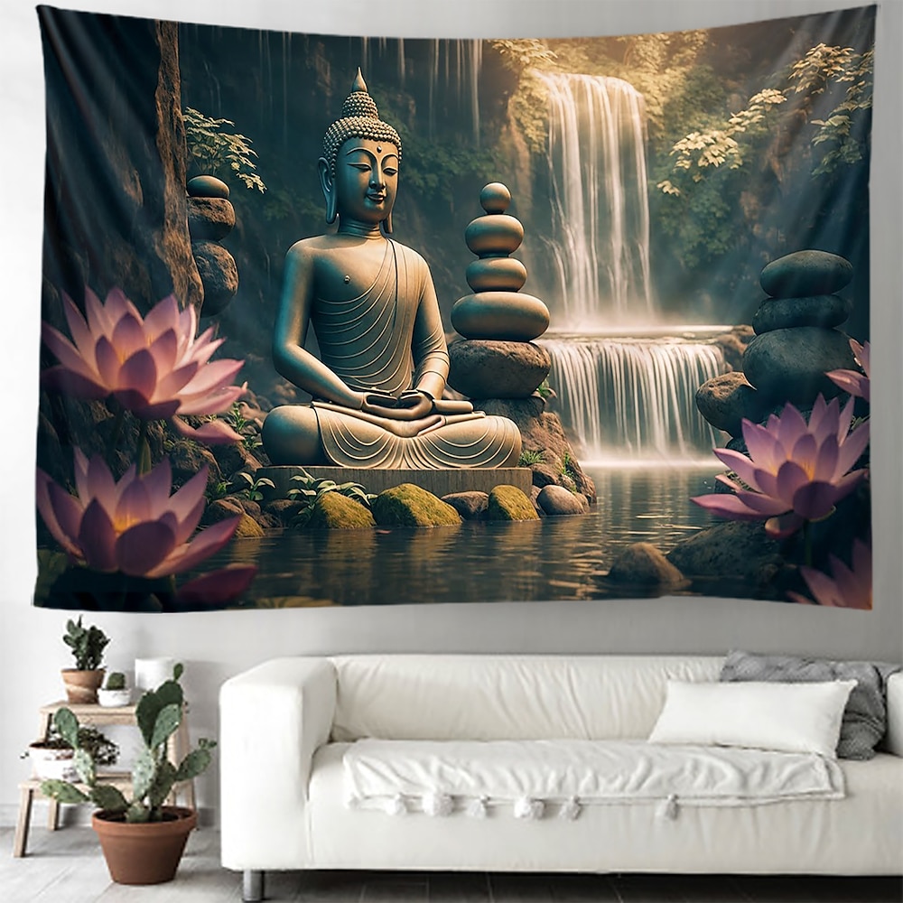 Boho Buddha hängender Wandteppich, Wandkunst, großer Wandteppich, Wanddekoration, Fotografie, Hintergrund, Decke, Vorhang, Zuhause, Schlafzimmer, Wohnzimmer, Dekoration Lightinthebox