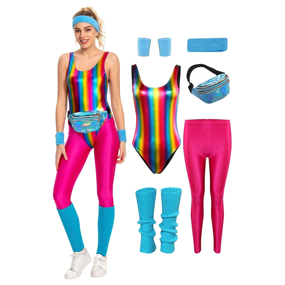 Metallisch 1980er Glänzendes Latex-Patent One Piece PU - Leder Jumpsuit Damen Faschingskostüme Halloween Karneval Maskerade Party / Abend Junggesellinnenabschiedsparty Pride Parade Erwachsene Stulpen Lightinthebox