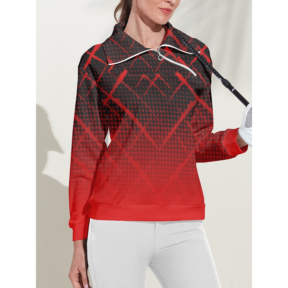 Damen Pullover Sweatshirt Rot Langarm warm Shirt Herbst Winter Damen-Golfkleidung, Kleidung, Outfits, Kleidung Lightinthebox