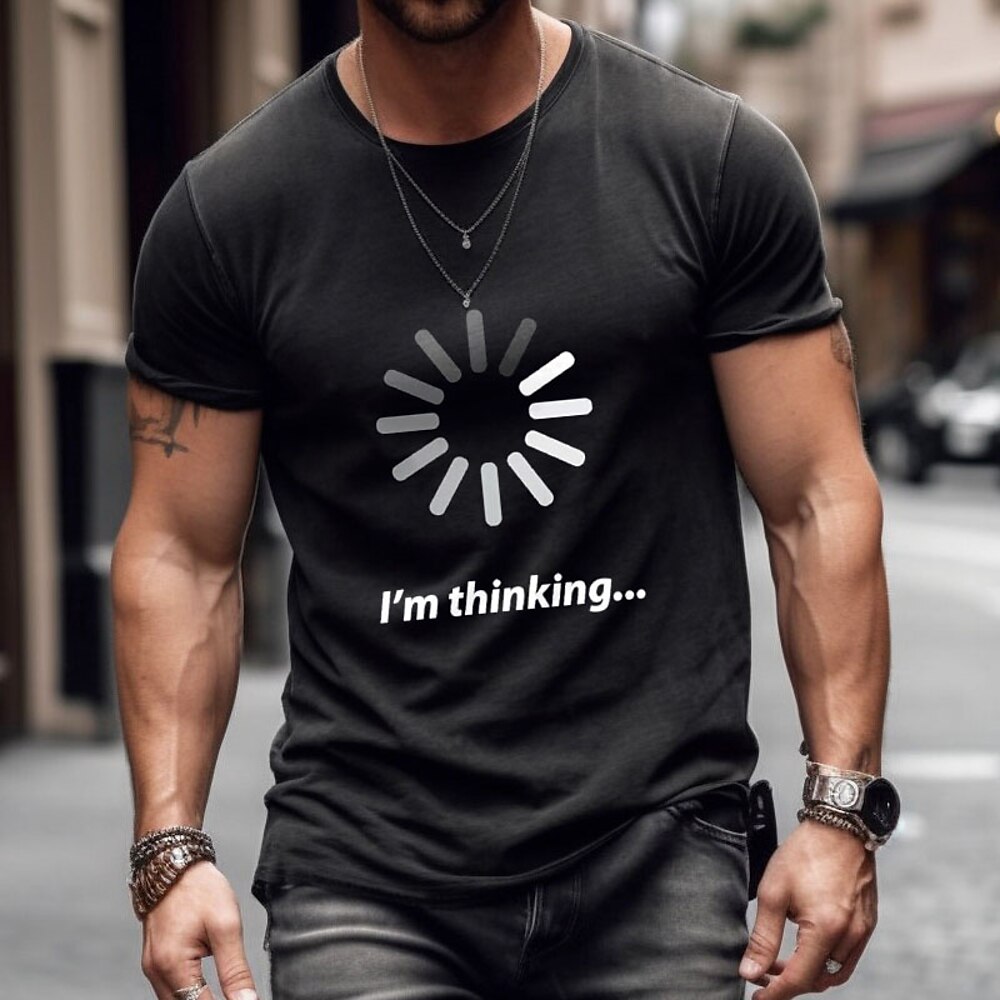 Herren Buchstabe T Shirt T-Shirt Baumwolle Kurzarm Grafik Hemd Schwarz Weiß Armeegrün Bequemes T-Shirt Sport im Freien Ferien Modedesigner-Kleidung Lightinthebox