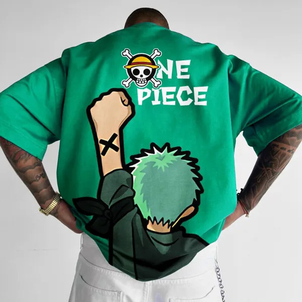 One Piece Roronoa Zoro T-Shirt-Ärmel Zeichentrick Zurück zur Schule Anime Harajuku Grafik Kawaii Für Herren Damen Erwachsene Karneval Maskerade Heißprägen Casual Lightinthebox